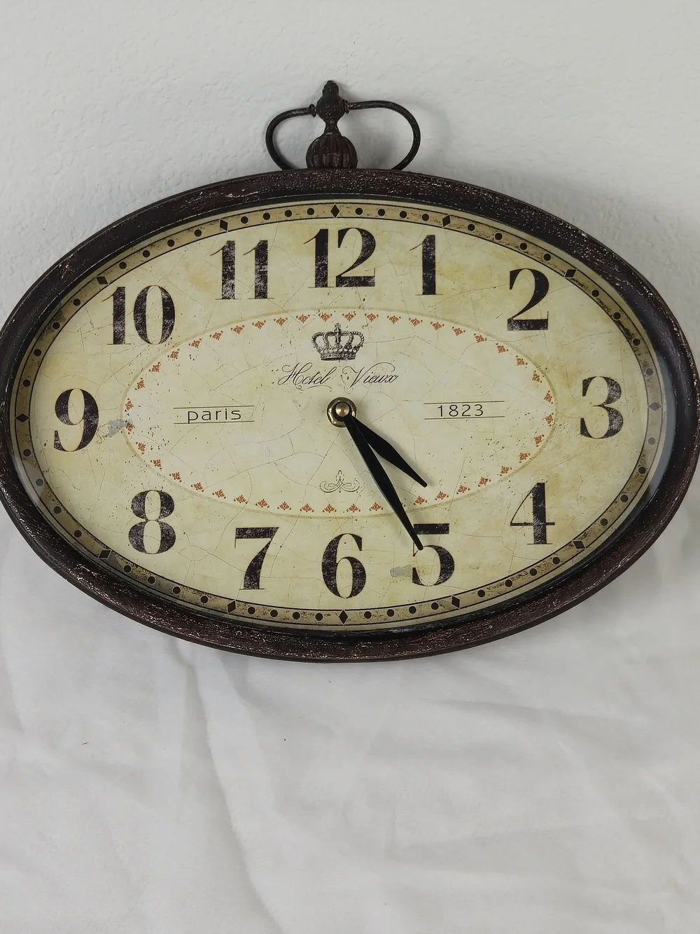 Vintage Style Hotel Vieux Oval Desk/Wall Clock
